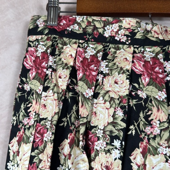 VTG Herman Geist Floral Pleated Maxi Skirt Women 14 Boho Prairie Cottagecore NWT - Picture 2 of 9
